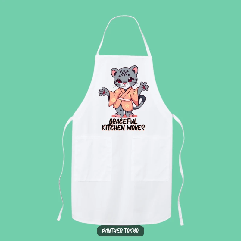 Funny Kawaii Panther Apron - Graceful Kimono Cooking Gift