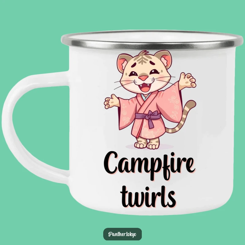 Funny Panther Camping Mug - Joyful Kimono Outdoor Drinkware Gift