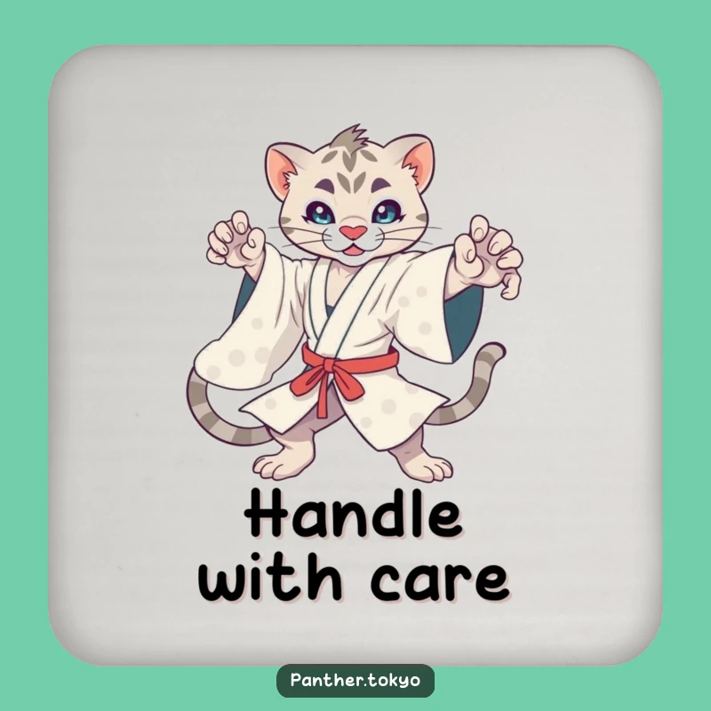 Funny Kawaii Panther Kimono Coaster: Dynamic Protection, Cute Bar Gift