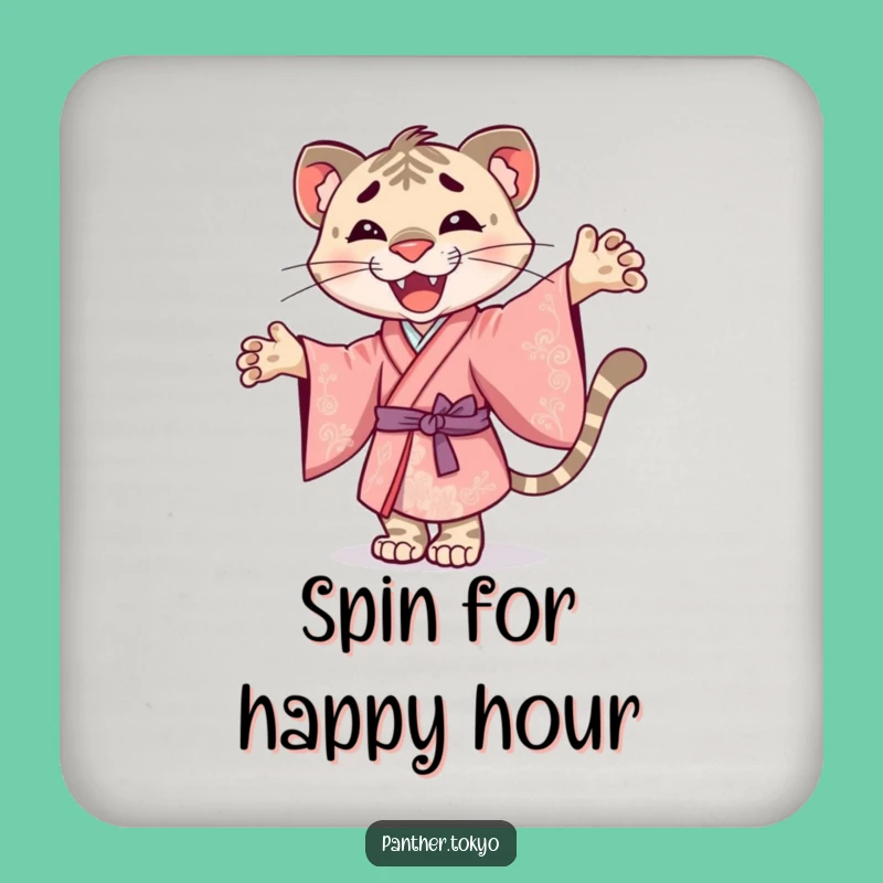 Funny Panther Coaster - Joyful Kimono Drink Protector Gift