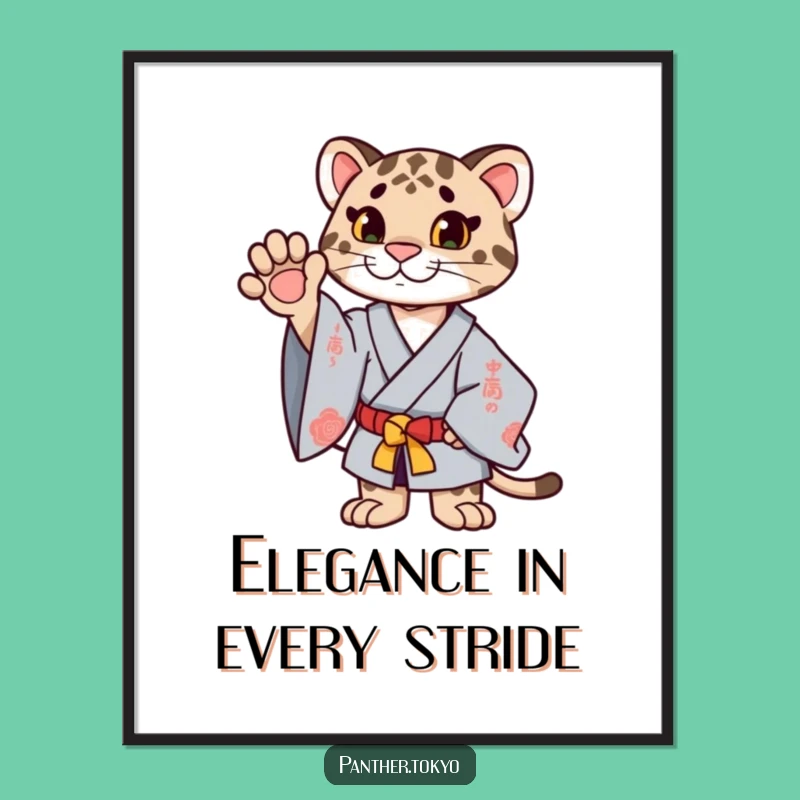 Free Printable Panther Art: Proud Ceremonial Kimono Downloadable Wall Decor