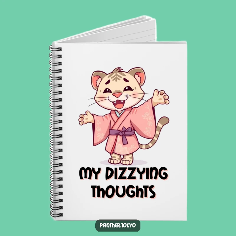 Funny Panther Notebook - Joyful Kimono Journal Gift