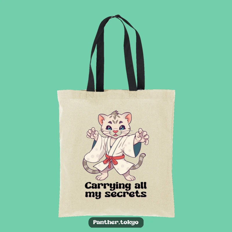 Funny Kawaii Panther Kimono Tote Bag: Dynamic Action, Carry Your Fun Gift
