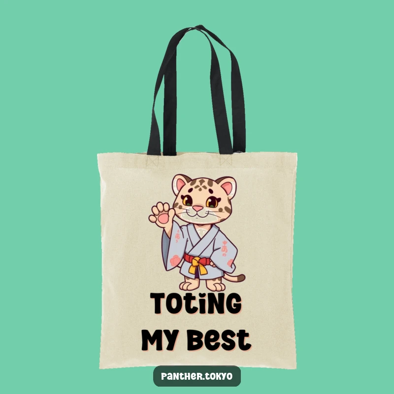 Funny Proud Panther Kimono Tote Bag: Ceremonial Flair, Stylish Gift